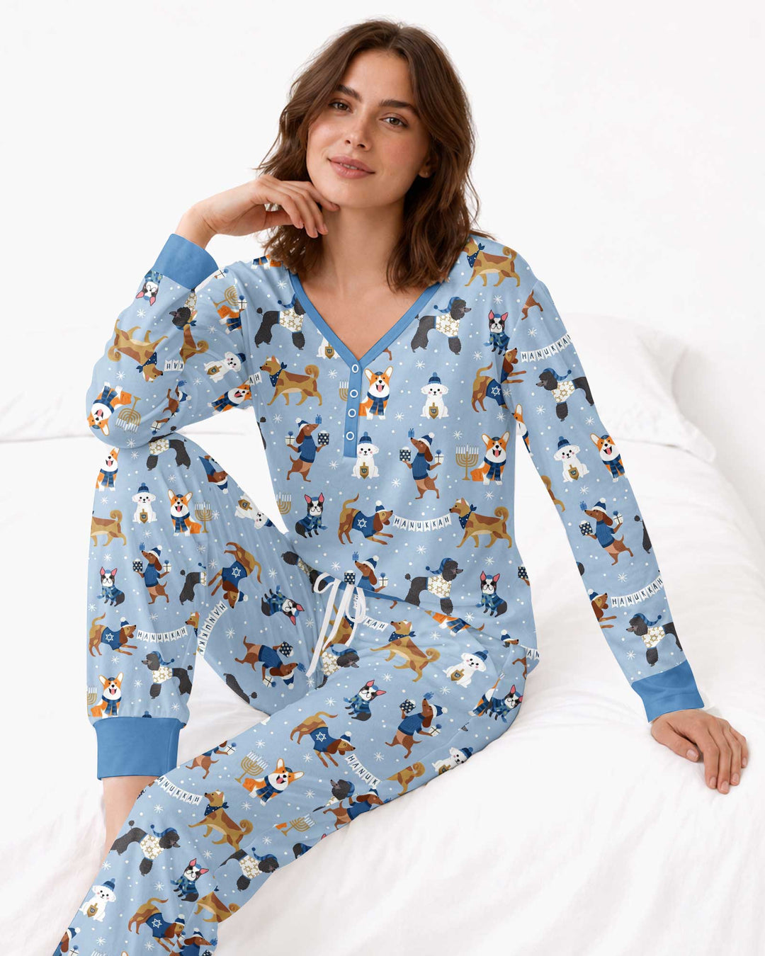 Hanukkah Dogs Bamboo Women Pajama Set