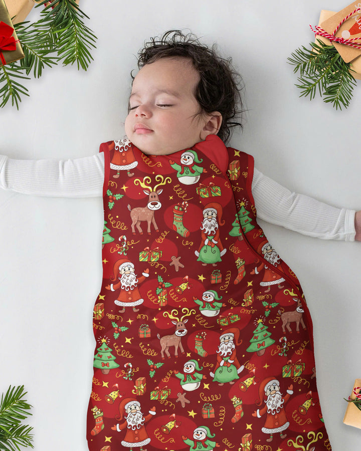 Santa Reindeer Snowflakes Bamboo Sleep Bag