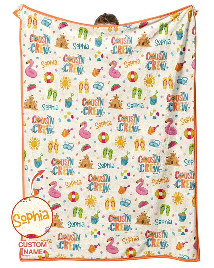 Custom Name Summer 2026 Cousin Crew Bamboo Blanket