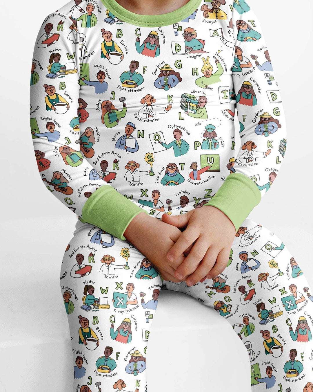 Jobs Alphabet Bamboo Two Piece Long Sleeve Pajama Set