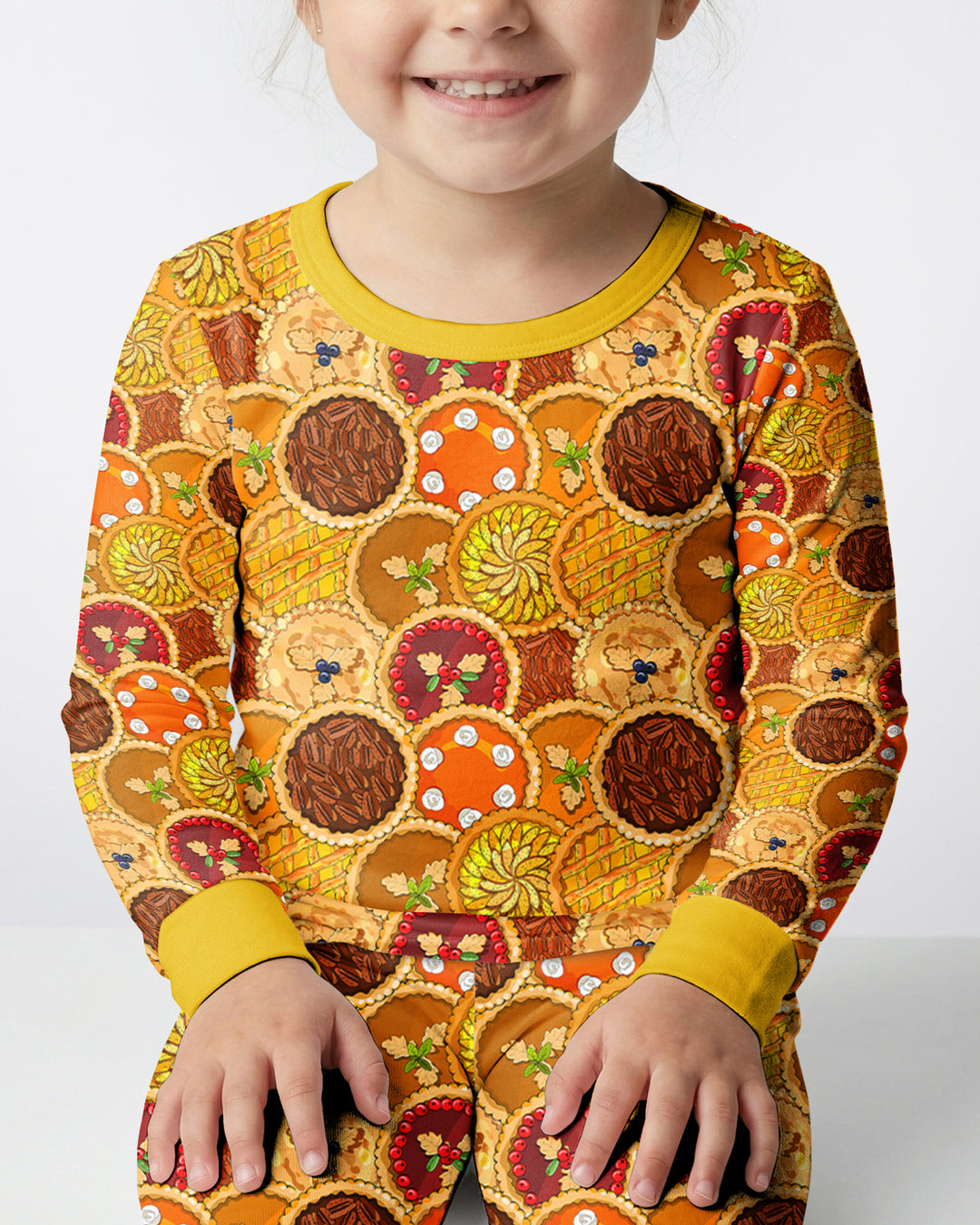 Fall Apple Pie Bamboo Two Piece Long Sleeve Pajama Set
