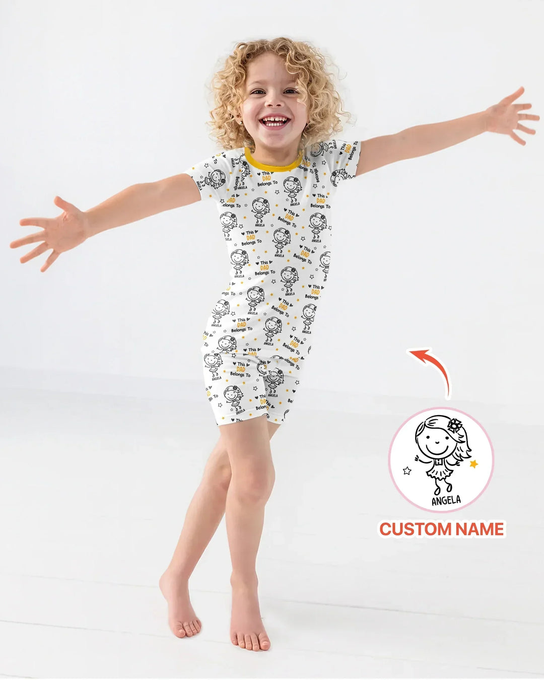 Zweiteiliges Pyjama-Set mit kurzen Ärmeln und Shorts im Sommer-Design