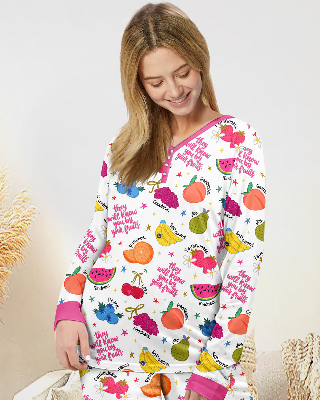 They Will Know You By Your Fruits Bamboo Women Pajama Set