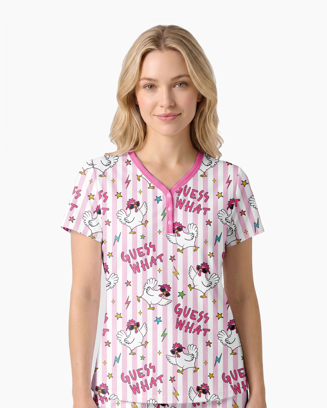 Guess What? Chicken Butt! Bamboo Women Short Sleeve Short Pajama Set