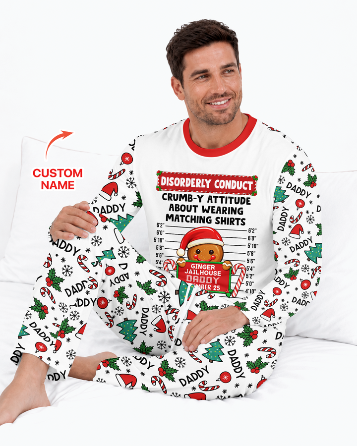 Funny Christmas Family Matching Bamboo Men's Pajama Set