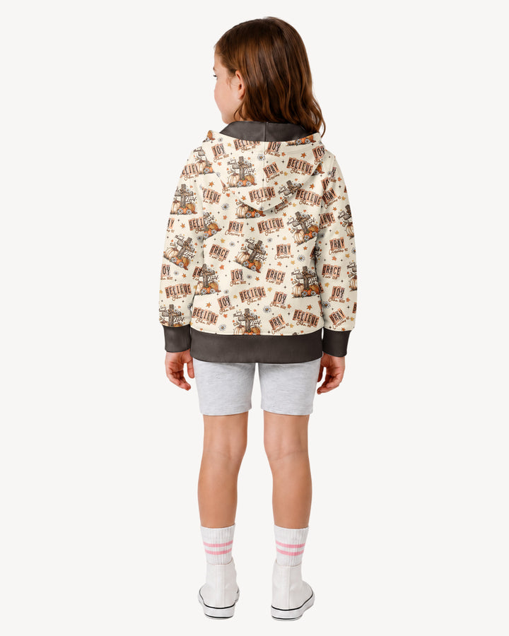 Floral Fall Give Thanks To The Lord Bamboo Zip Hoodie