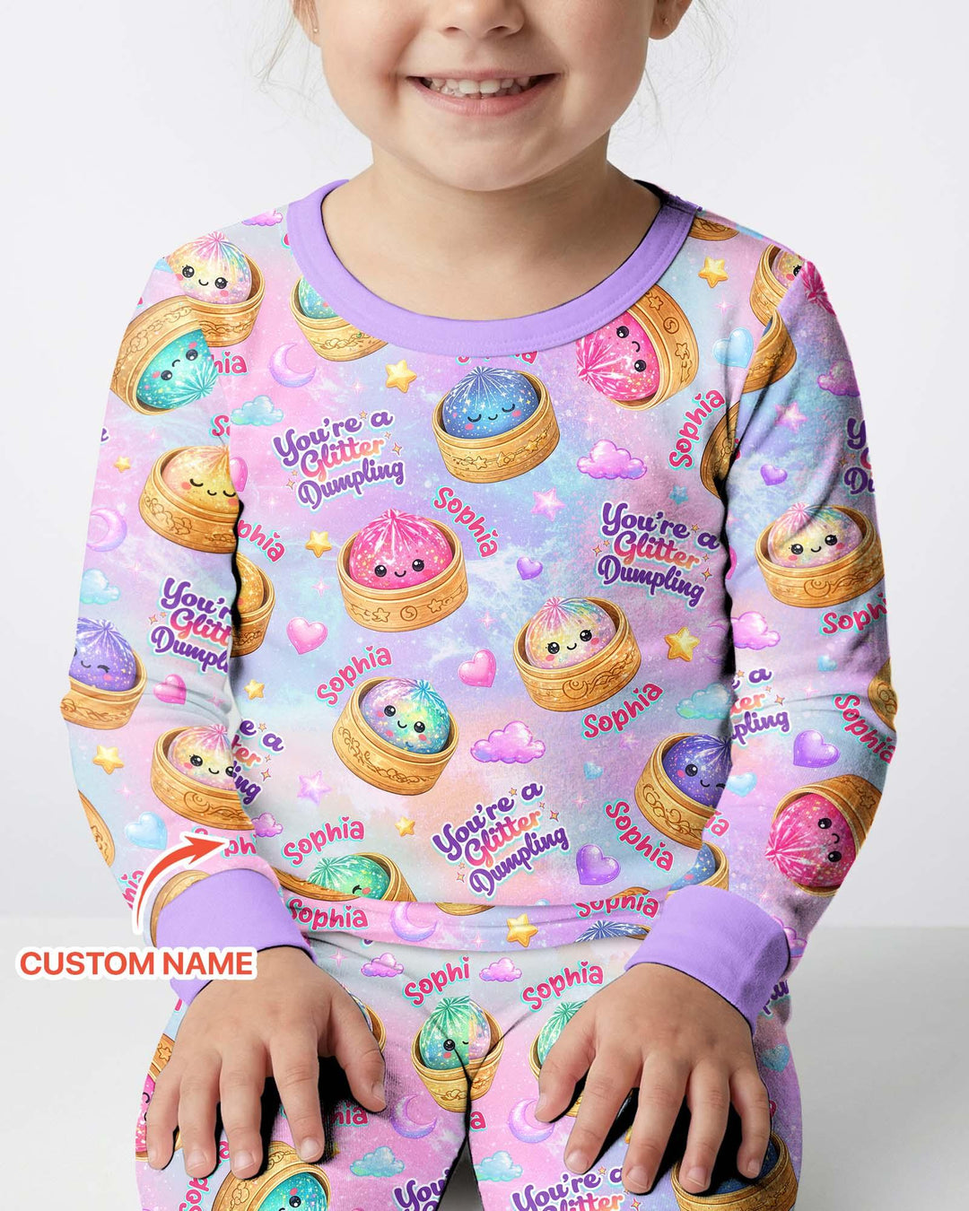 Zweiteiliges Langarm-Pyjama-Set mit Sommerfrüchten