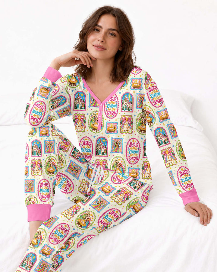 Nativity Jesus Is The Reason Bamboo Women Pajama Set