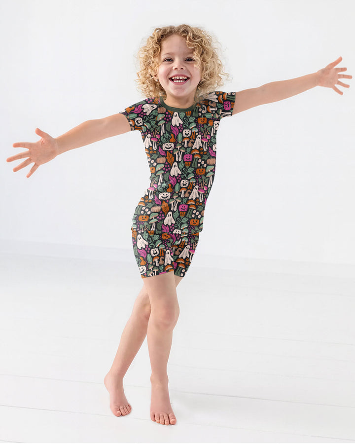 Dark Pumpkin Zona Bamboo Two Piece Short Sleeve Shorts Pajama Set