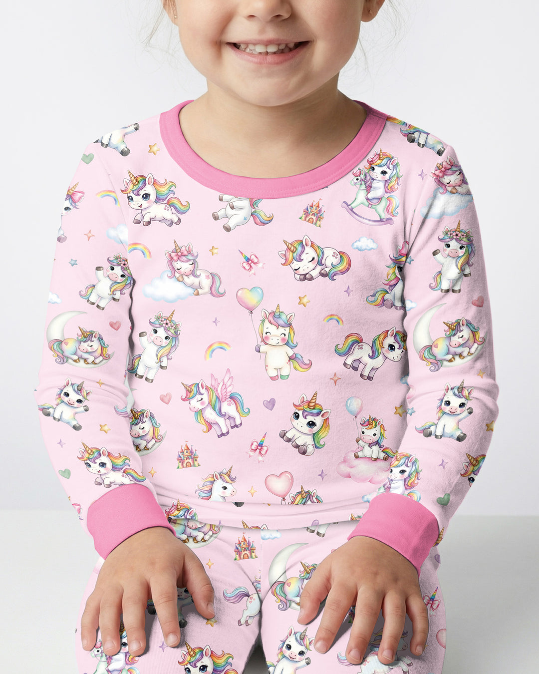 Kawaii Teddy Bamboo Two Piece Long Sleeve Pajama Set