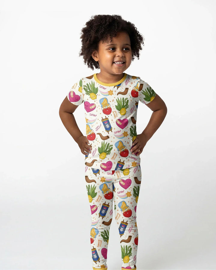 Zweiteiliges, kurzärmliges Pyjama-Set mit Marienkäfern