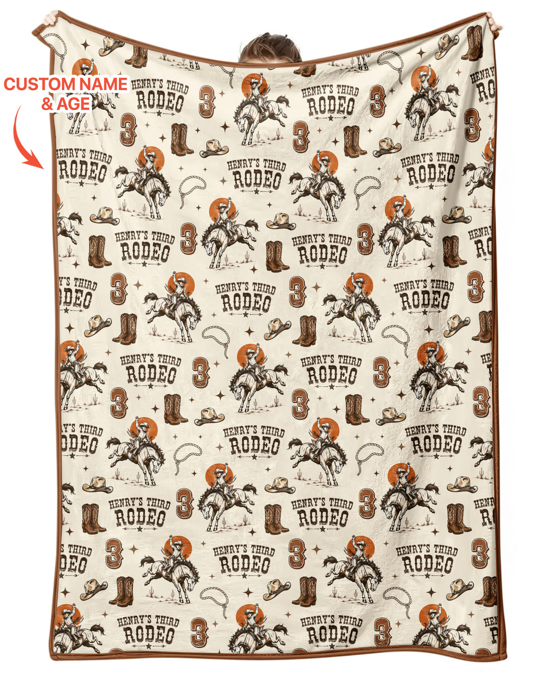 Custom Name Birthday Rodeo Bamboo Blanket