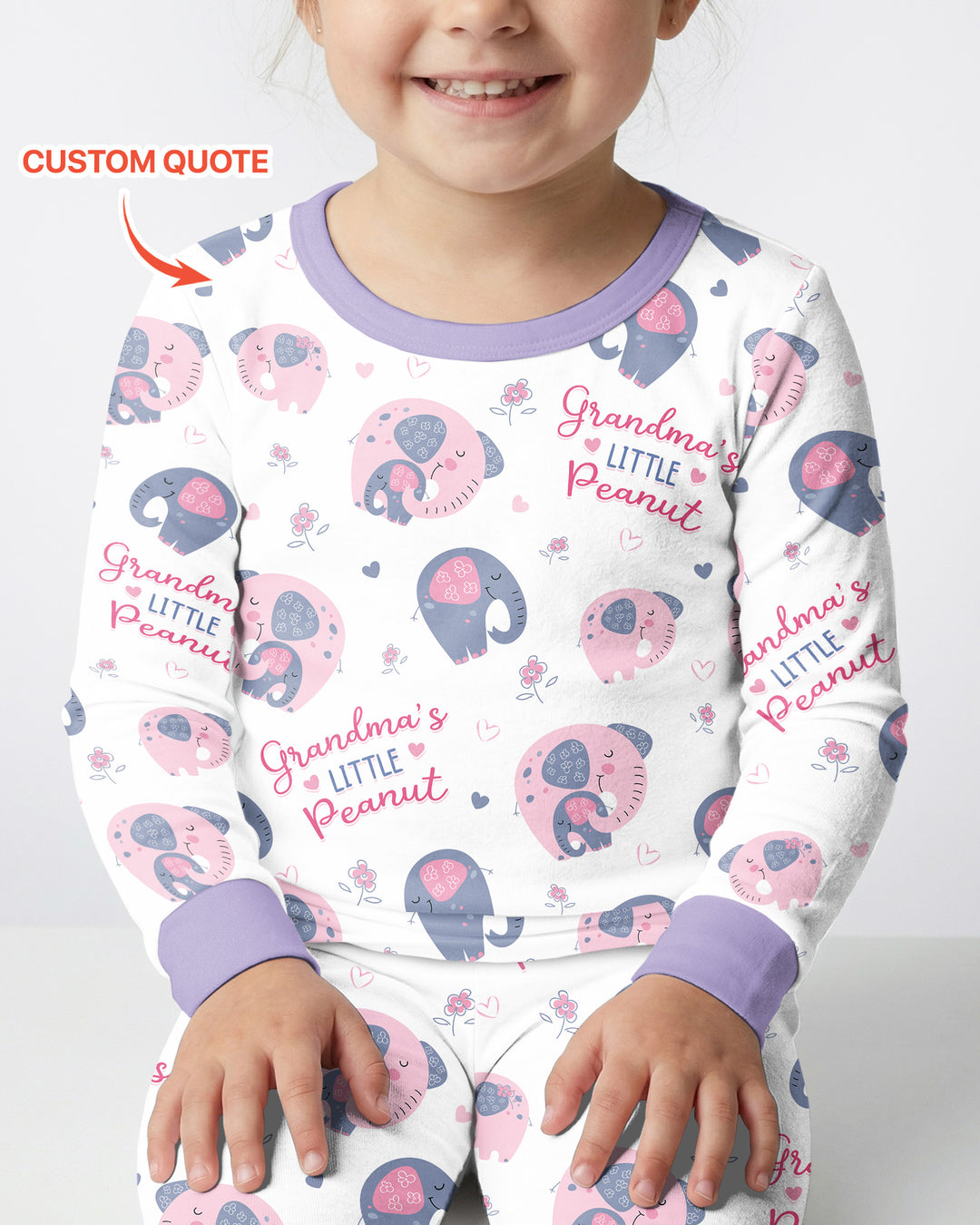 Little Peanut Baby Elephant Bamboo Two Piece Long Sleeve Pajama Set