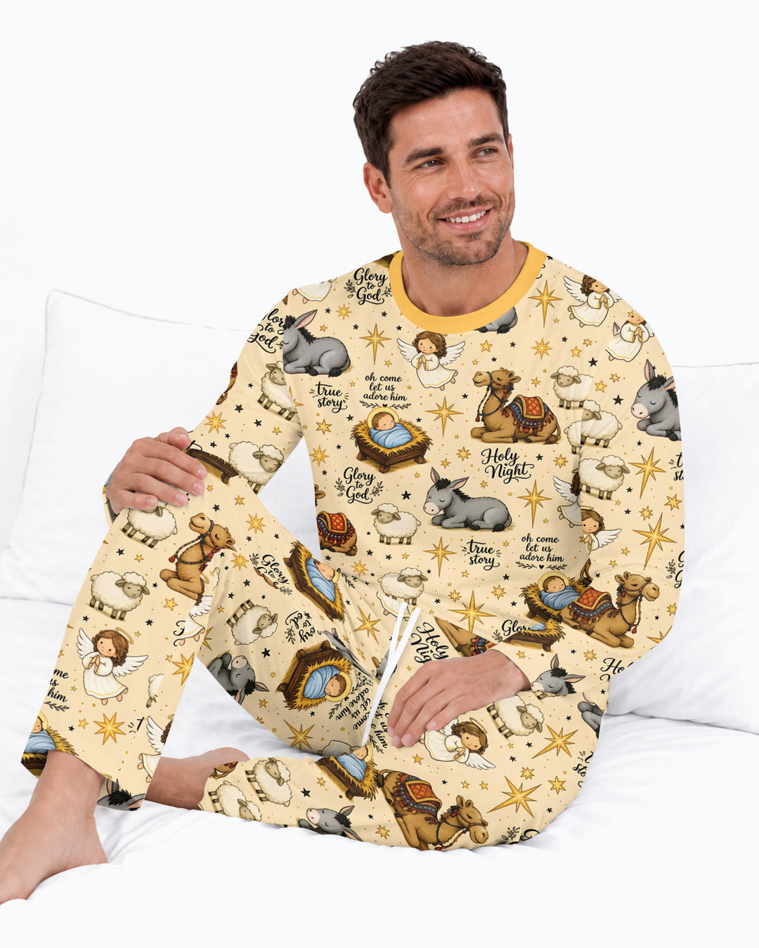 Nativity Christmas Holy Night Bamboo Men's Pajama Set