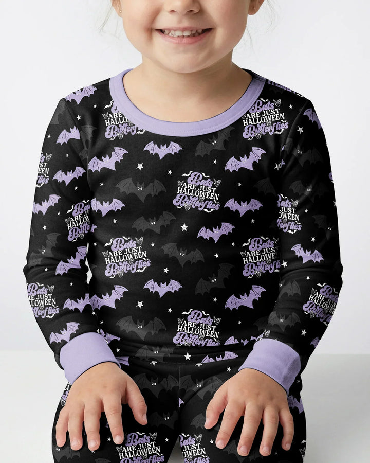 Halloween Butterflies Bamboo Two Piece Long Sleeve Pajama Set