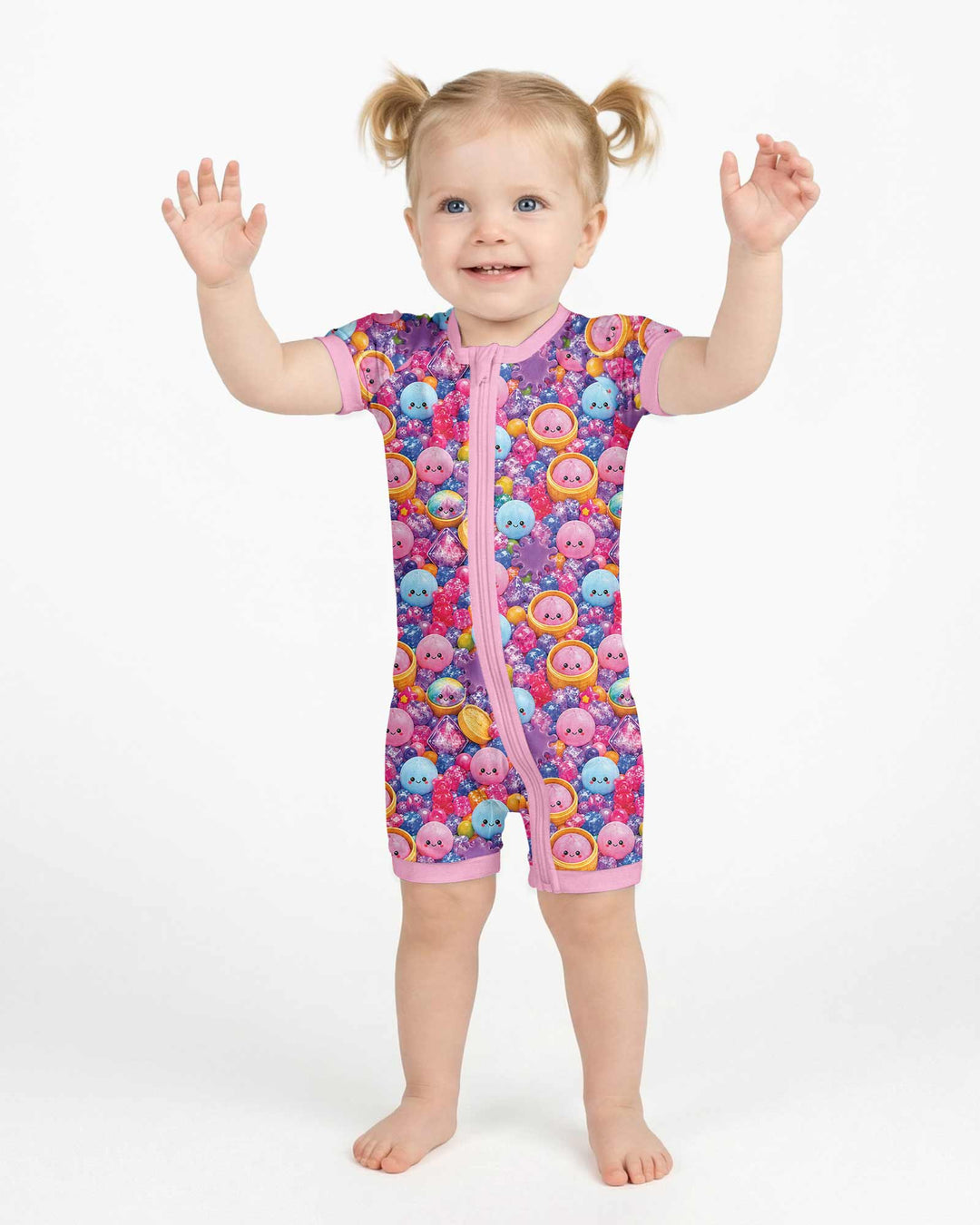 Rainbow Glitter Dumplings Bamboo Shorty Zippy