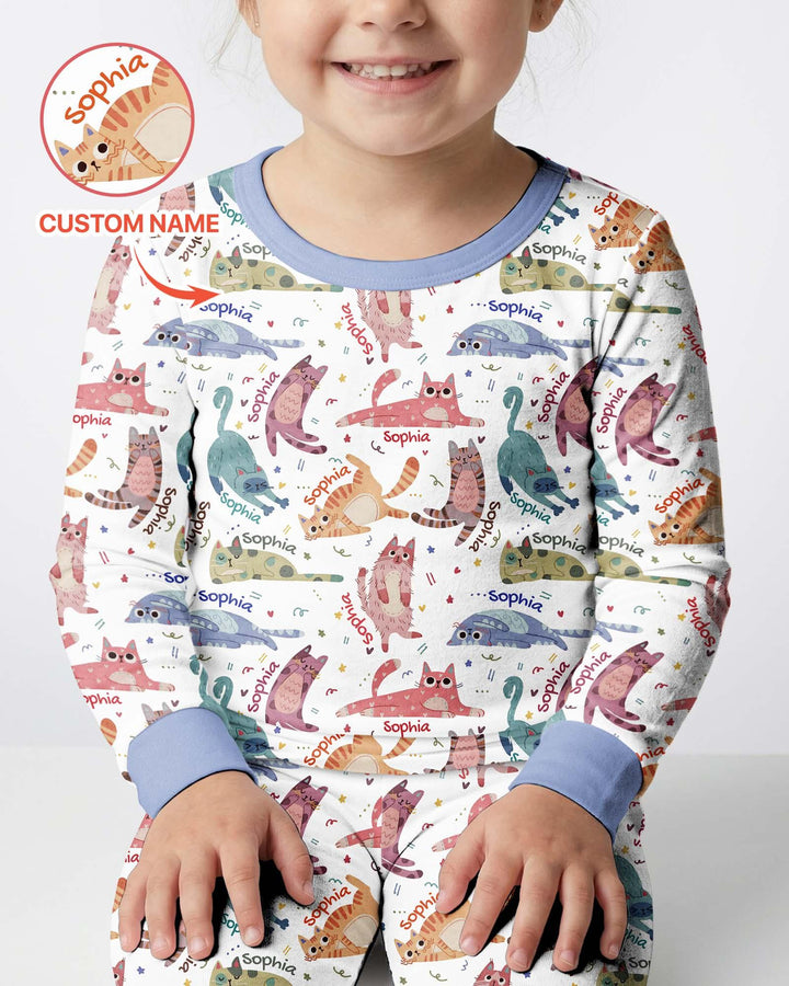 Zweiteiliges Langarm-Pyjama-Set mit Sommerfrüchten