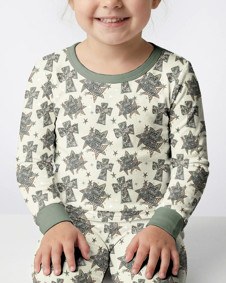 Zweiteiliges Langarm-Pyjama-Set mit Sommerfrüchten