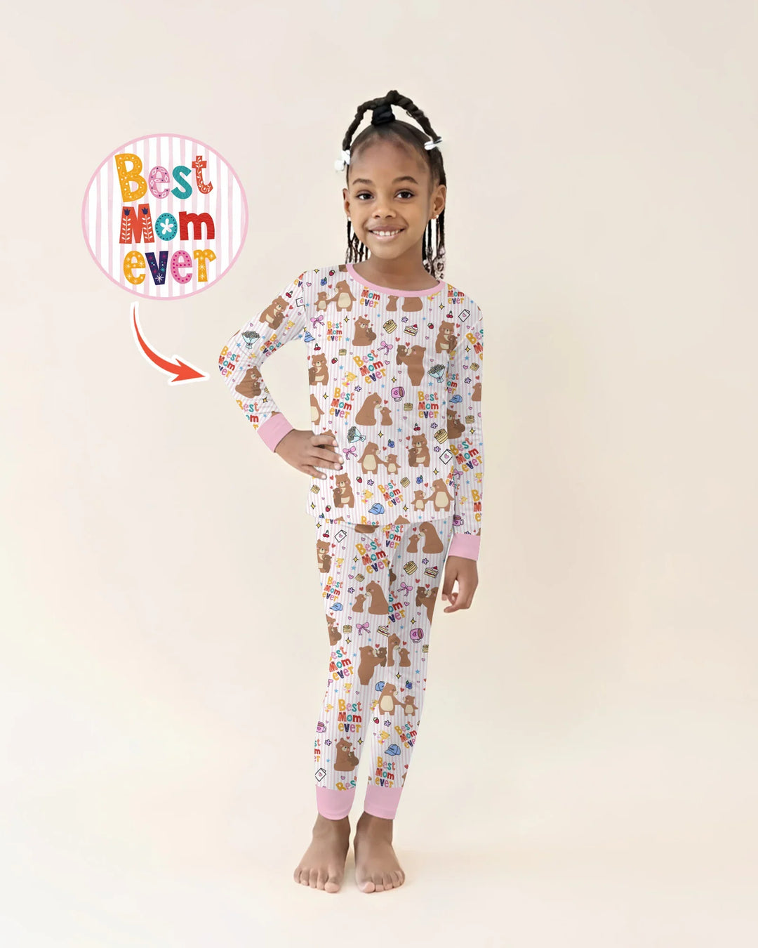 Zweiteiliges Langarm-Pyjama-Set mit Sommerfrüchten