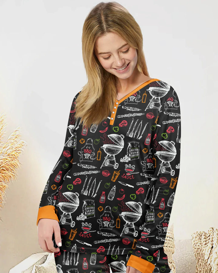 Gartengrillparty Familien-Partnerlook Bambus Damen Schlafanzug Set