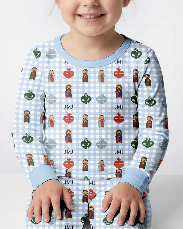 Zweiteiliges Langarm-Pyjama-Set mit Sommerfrüchten
