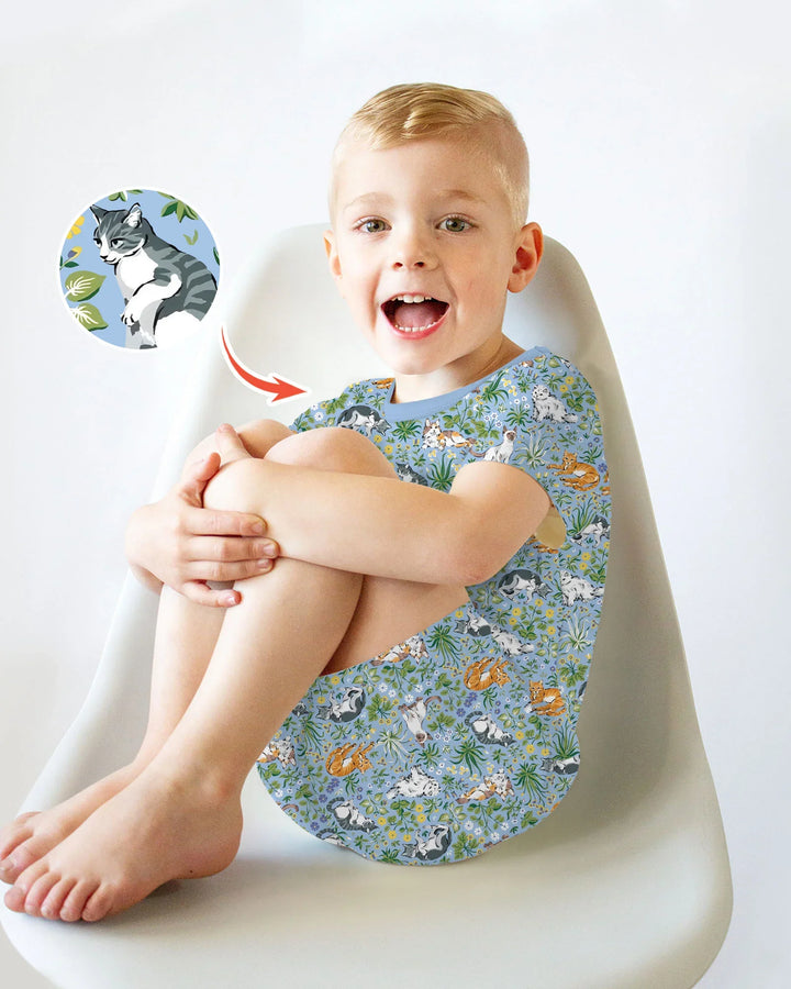 Template Zweiteiliges Pyjama-Set mit kurzen Ärmeln und Shorts