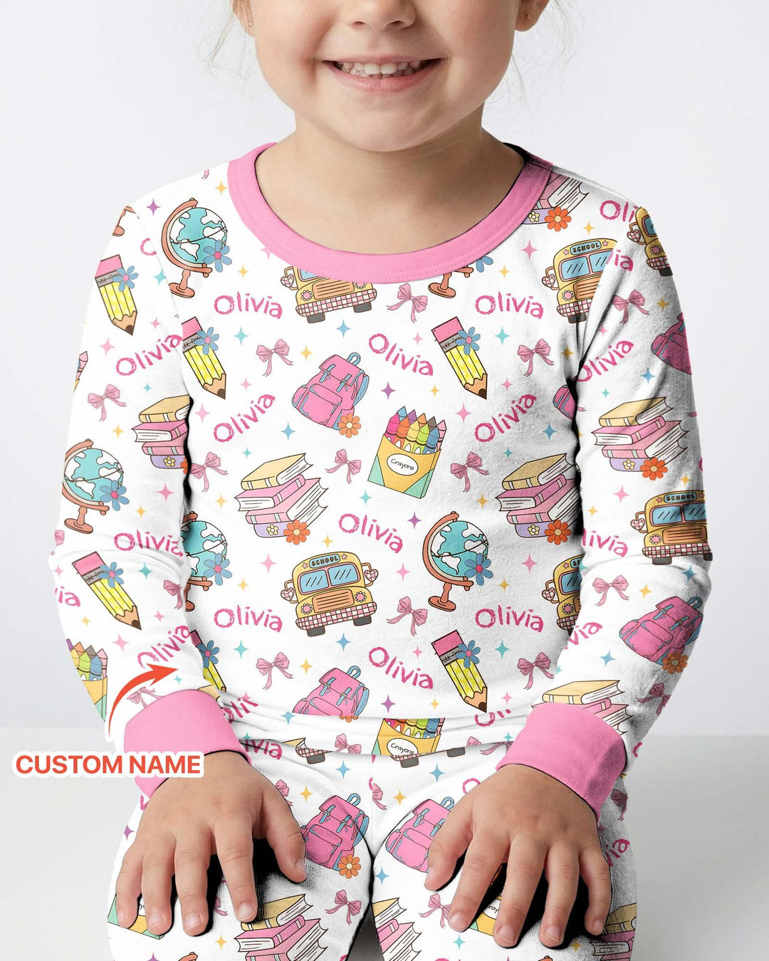 Zweiteiliges Langarm-Pyjama-Set mit Sommerfrüchten