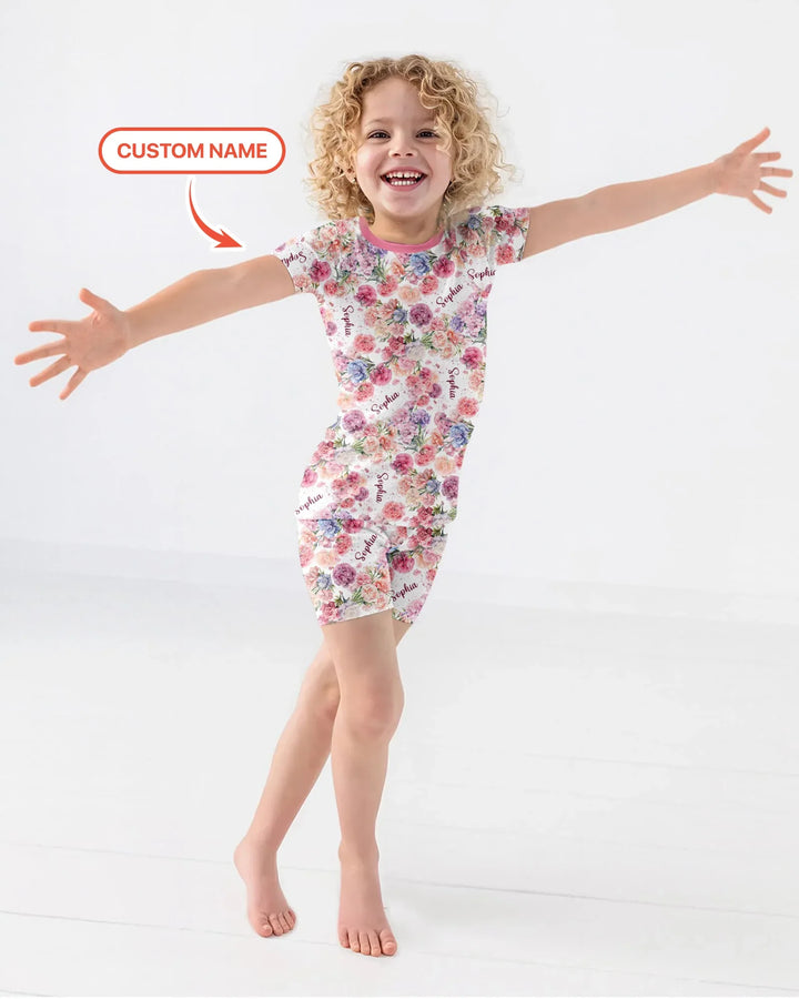 Zweiteiliges Pyjama-Set mit kurzen Ärmeln und Shorts im Sommer-Design