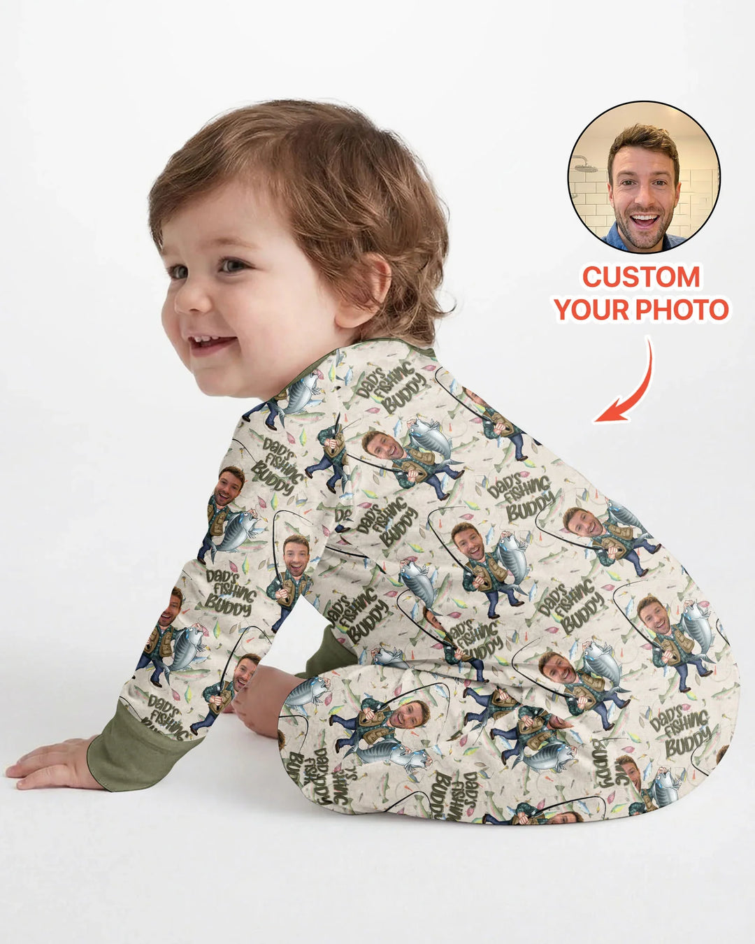 Gerippte Babykleidung mit individuellem Foto - Weich &amp; Skizzenhaft