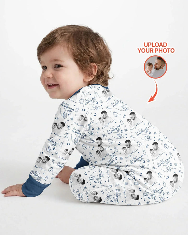 Gerippte Babykleidung mit individuellem Foto - Weich &amp; Skizzenhaft