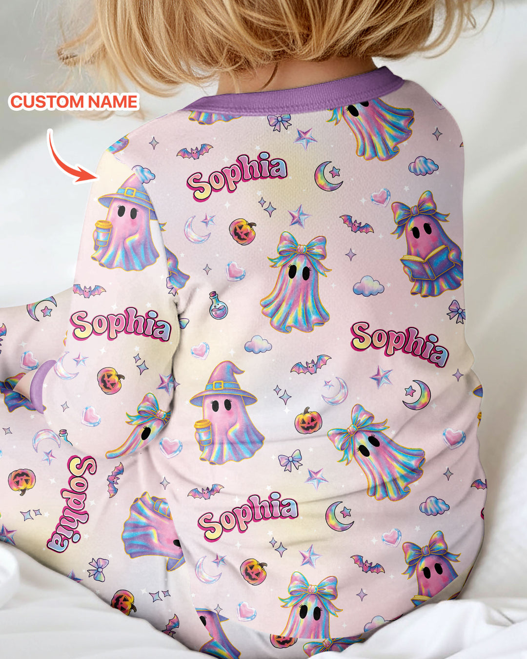 Holographic Cute Ghost Bamboo Convertible Zippy