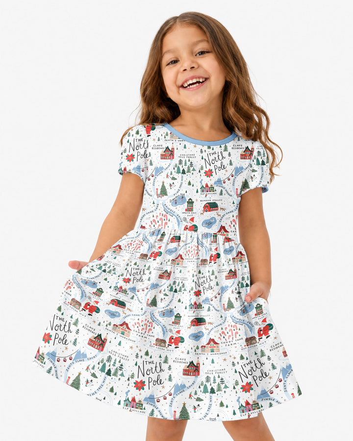 The North Pole Map Bamboo Twirl Dress