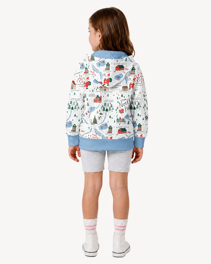 The North Pole Map Bamboo Zip Hoodie