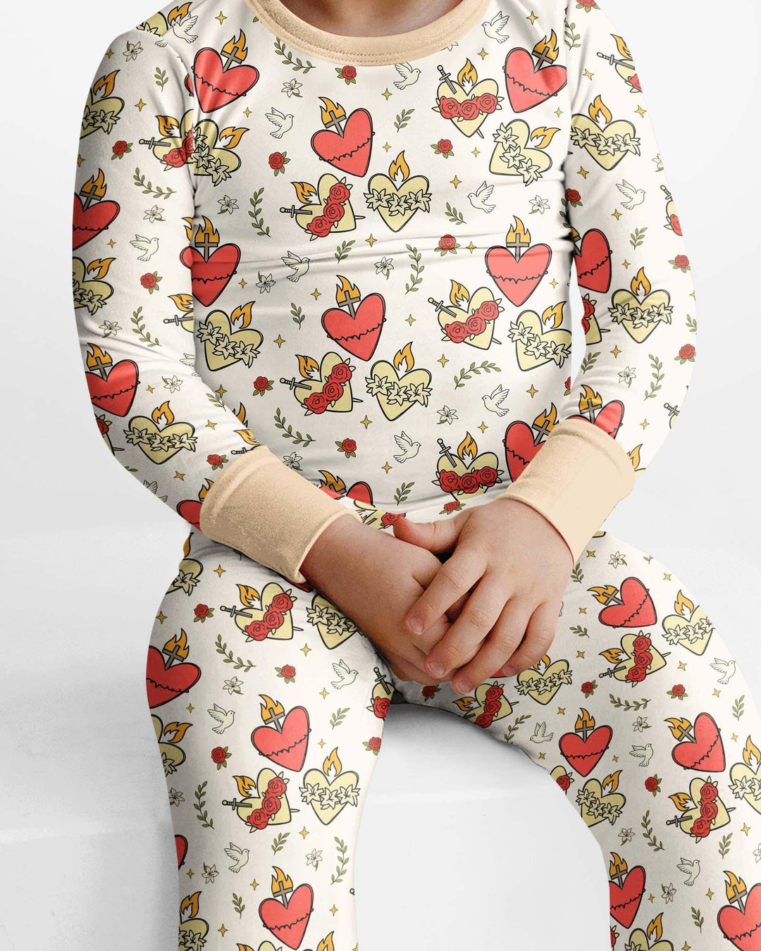 Zweiteiliges Langarm-Pyjama-Set mit Sommerfrüchten