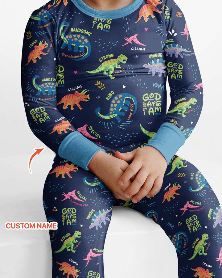 Zweiteiliges Langarm-Pyjama-Set mit Sommerfrüchten