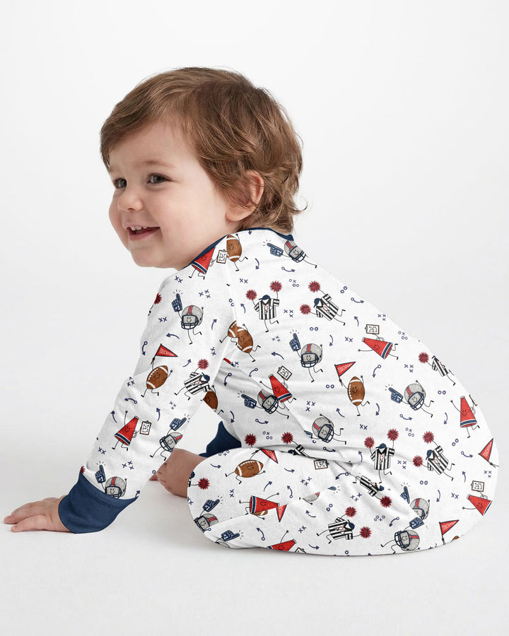 Happy Football Doodles Bamboo Convertible Zippy