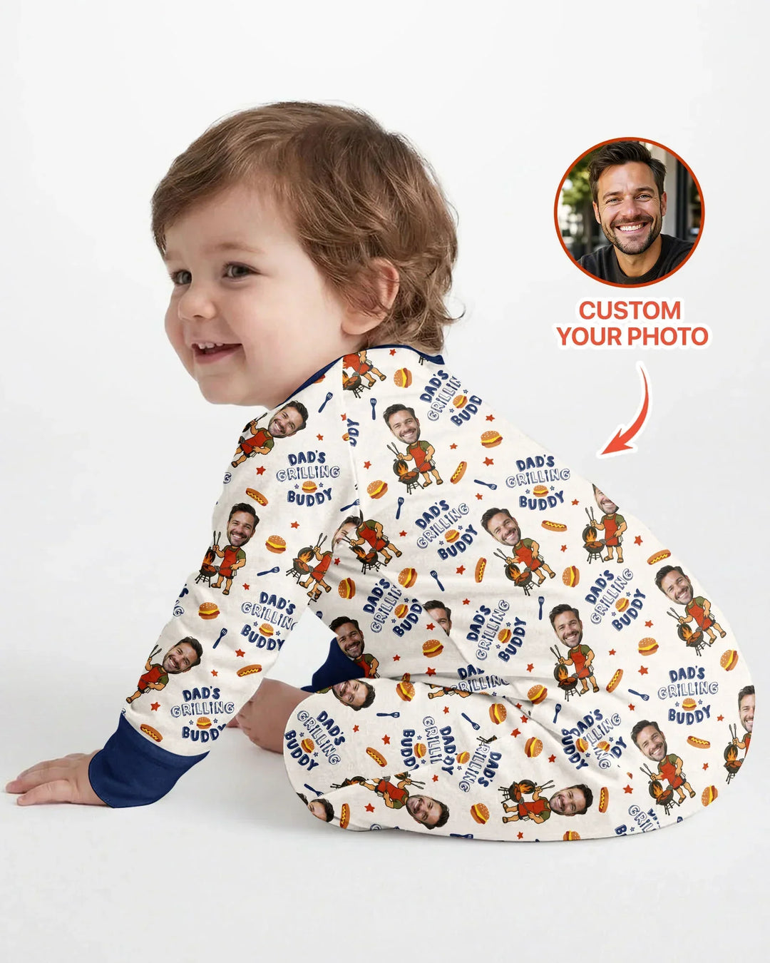 Gerippte Babykleidung mit individuellem Foto - Weich &amp; Skizzenhaft