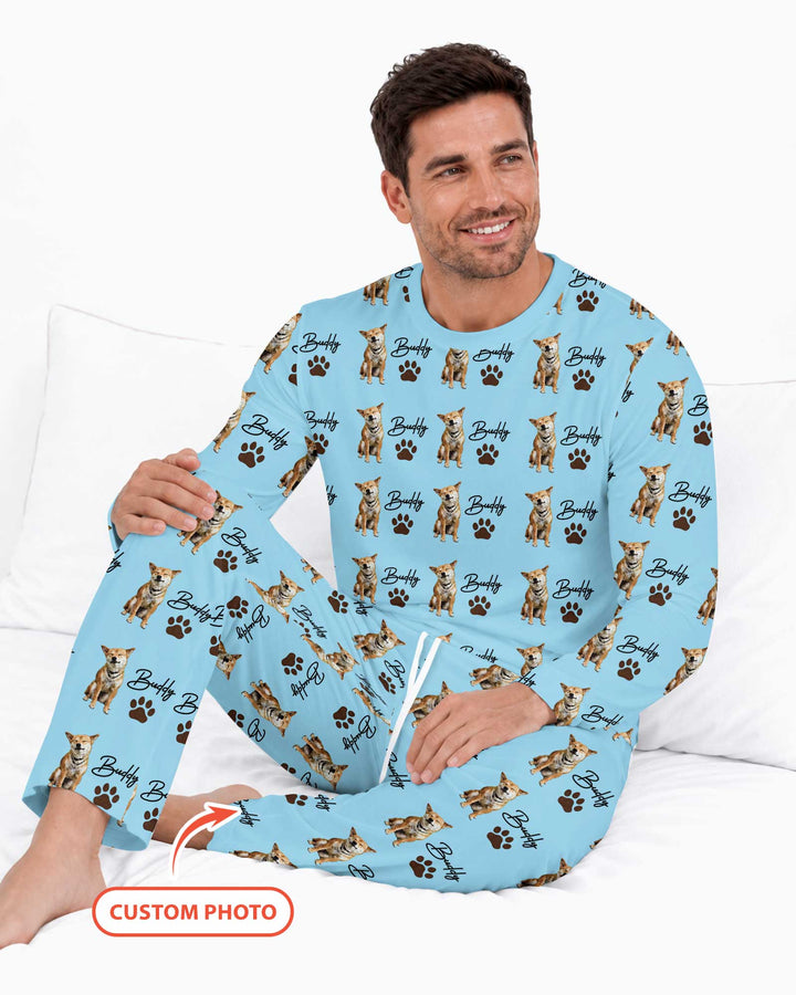 Personalized Pet Portrait Bamboo Men's Pajama Set