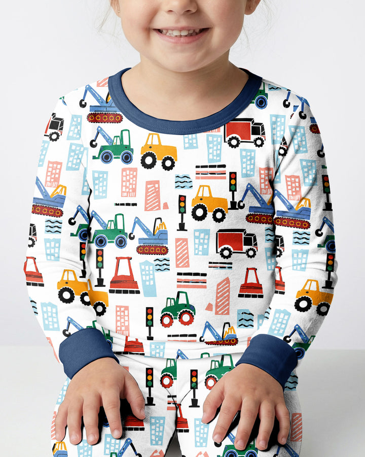 Little Builders Bamboo Two Piece Long Sleeve Pajama Set