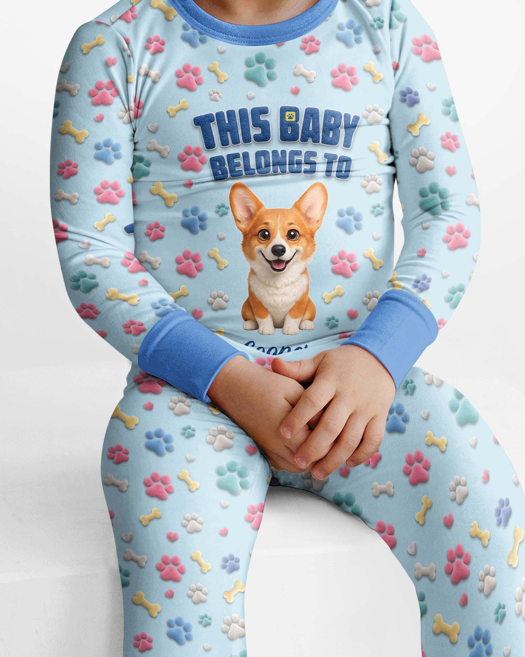 Baby Belongs To Cutie Dog Bamboo Two Piece Long Sleeve Pajama Set