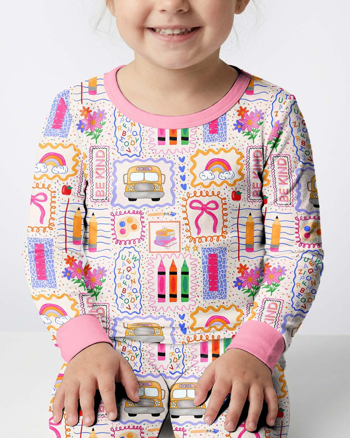 Zweiteiliges Langarm-Pyjama-Set mit Sommerfrüchten