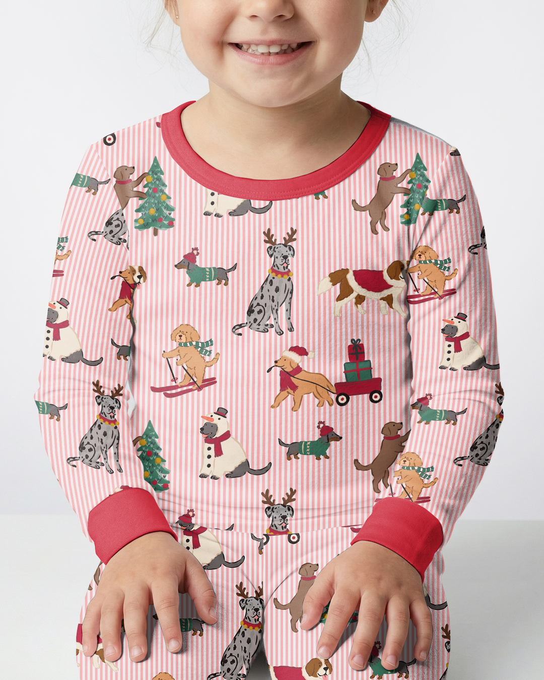 Christmas Pups & Holiday Adventures Bamboo Two Piece Long Sleeve Pajama Set