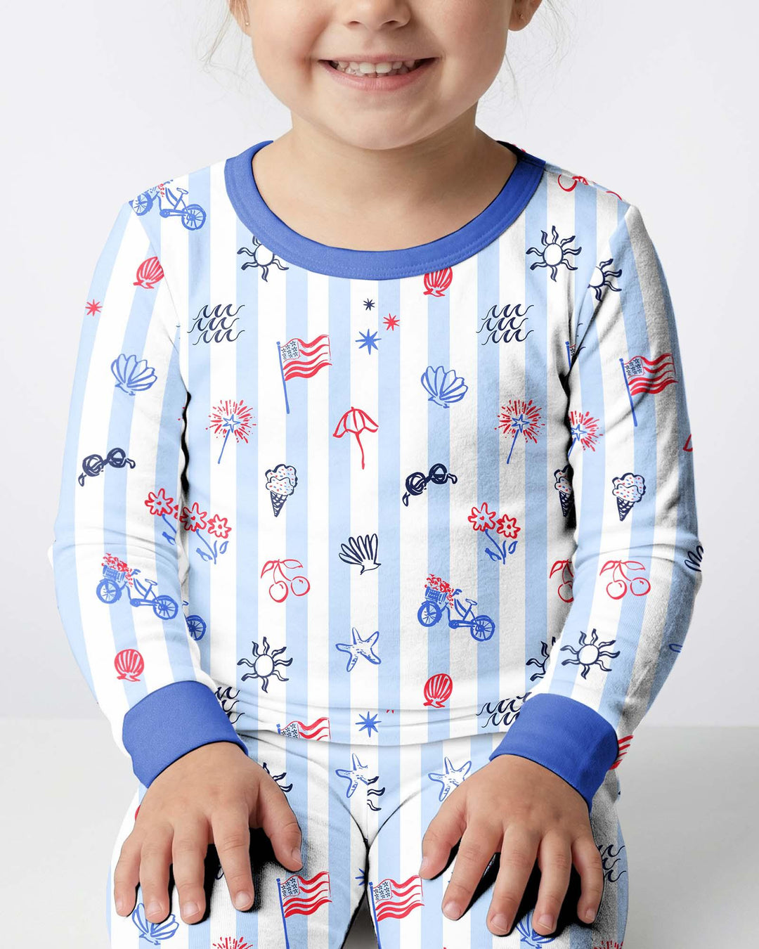 Zweiteiliges Langarm-Pyjama-Set mit Sommerfrüchten