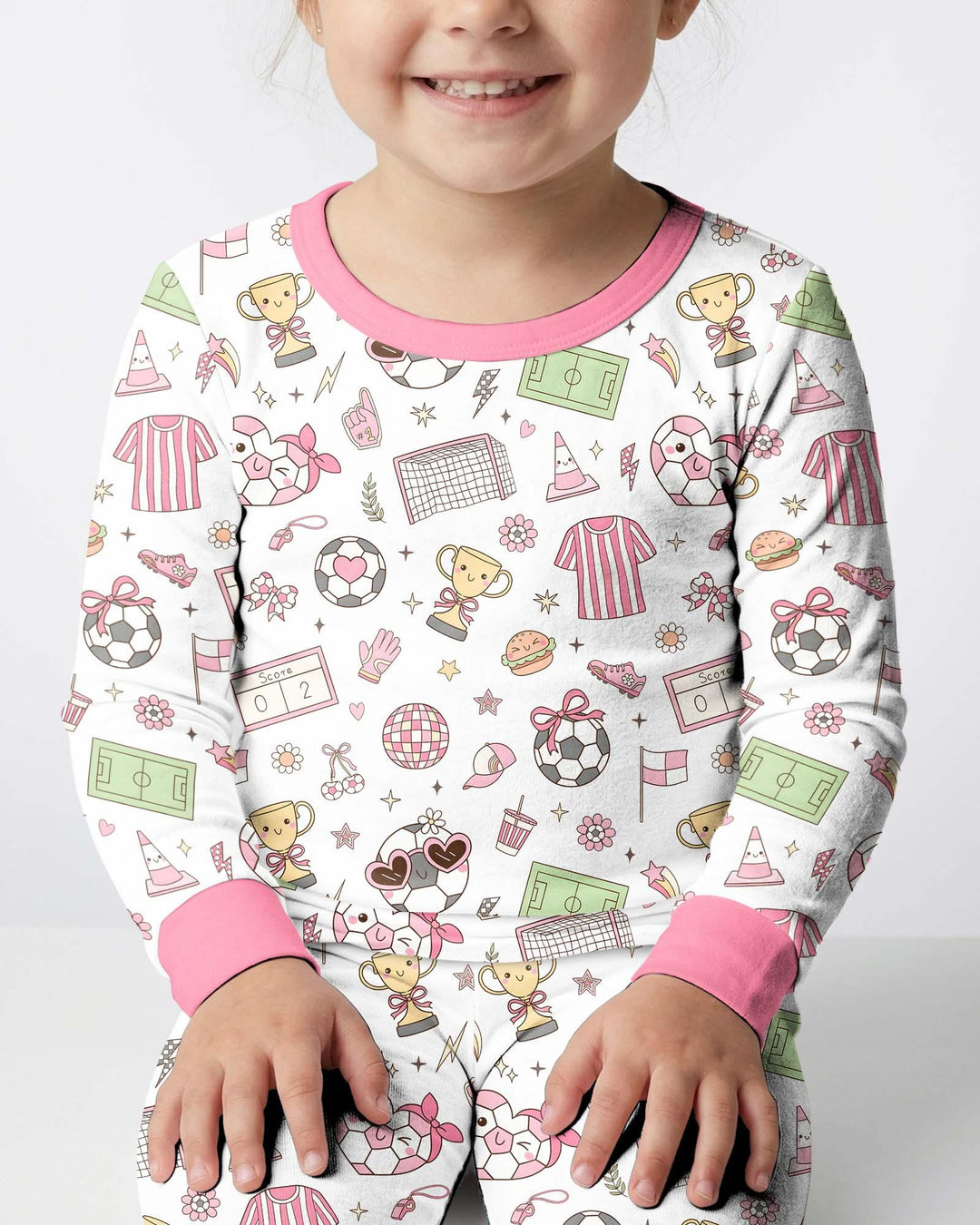 Zweiteiliges Langarm-Pyjama-Set mit Sommerfrüchten