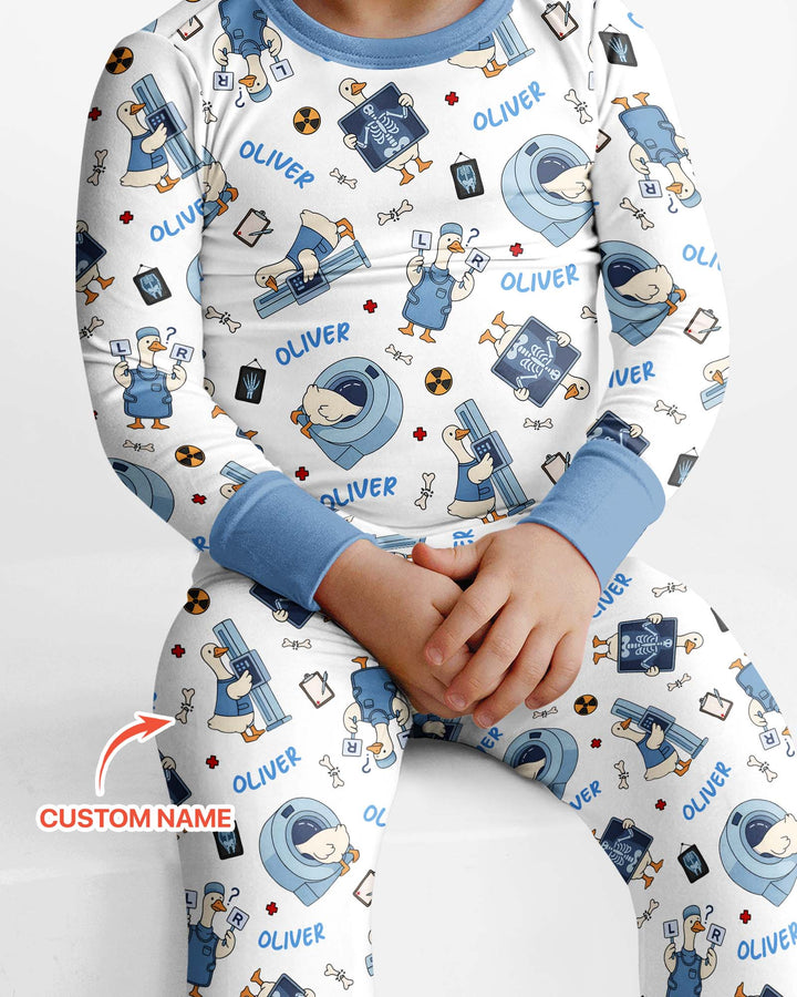 Zweiteiliges Langarm-Pyjama-Set mit Sommerfrüchten