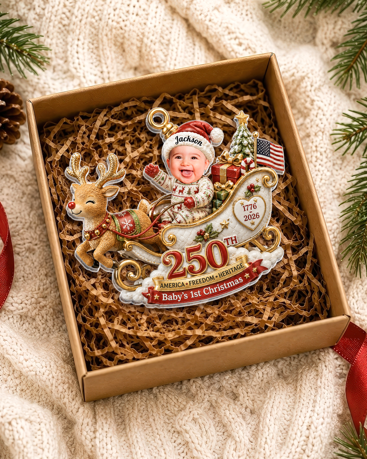 America 250 Baby Personalized 1-Side Photo Acrylic Ornament