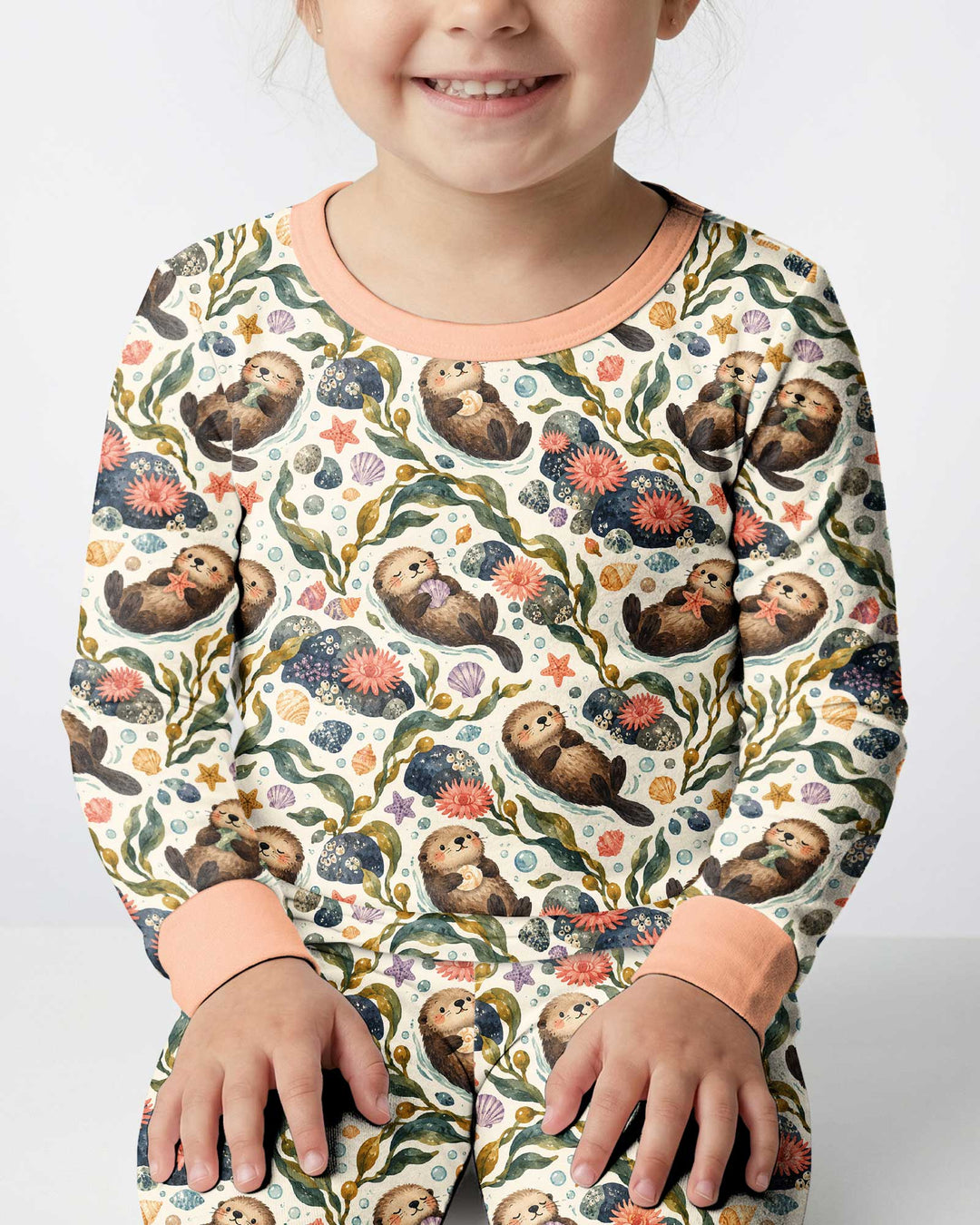 Otterly Dreamy Bamboo Two Piece Long Sleeve Pajama Set