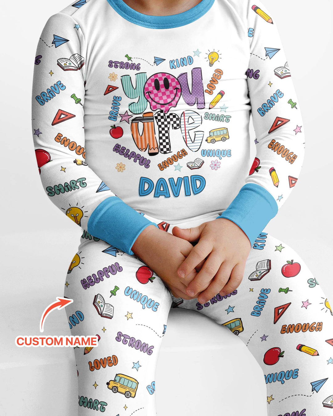 Custom Name You Are Everything Bamboo Two Piece Long Sleeve Pajama Set