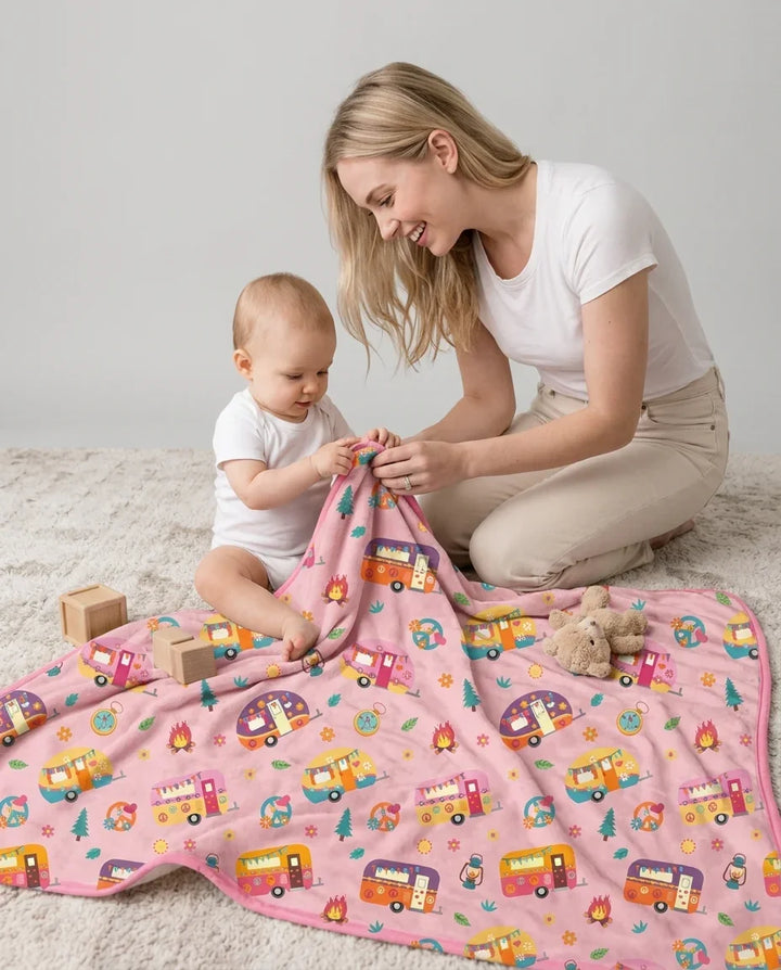 Happy Little Camper Bamboo Blanket