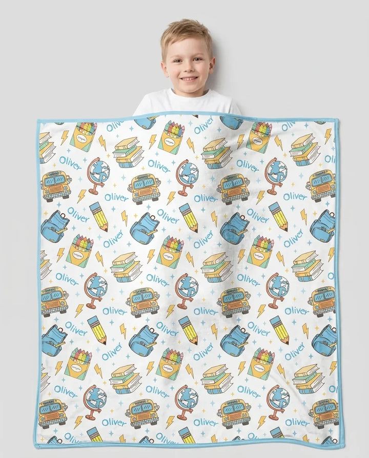 Custom Name Back To School Bamboo Blanket